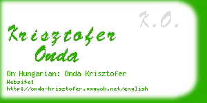 krisztofer onda business card